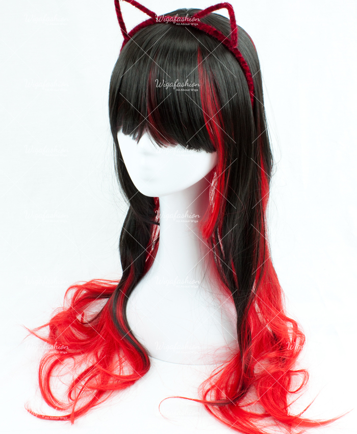 Black with Red Highlight Long Wavy 75cm-1.jpg