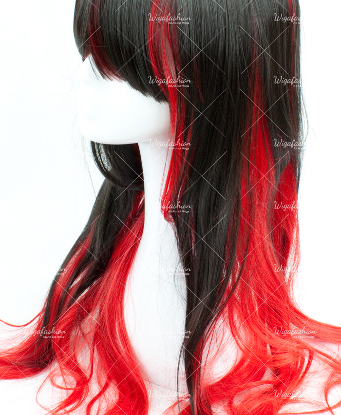 Black with Red Highlight Long Wavy 75cm-2.jpg