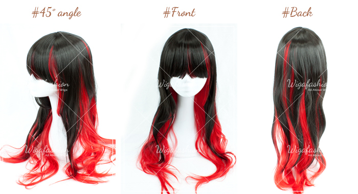 Black with Red Highlight Long Wavy 75cm-45-front-back.jpg