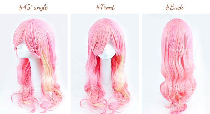 Two Tone Cotton Candy Pink Long Wavy 65cm-45-front-back.jpg